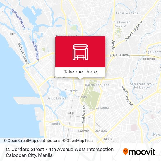 C. Cordero Street / 4th Avenue West Intersection, Caloocan City map