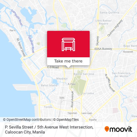 P. Sevilla Street / 5th Avenue West Intersection, Caloocan City map