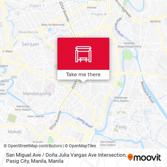 San Miguel Ave / Doña Julia Vargas Ave Intersection, Pasig City, Manila map