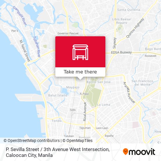 P. Sevilla Street / 3th Avenue West Intersection, Caloocan City map