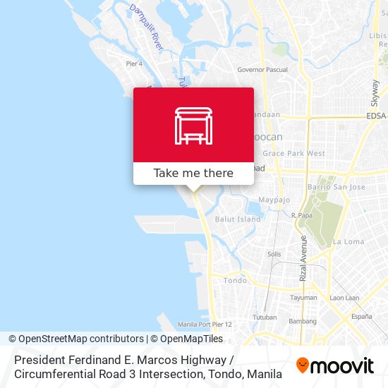 President Ferdinand E. Marcos Highway / Circumferential Road 3 Intersection, Tondo map