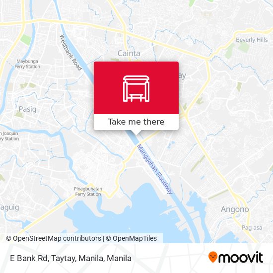 E Bank Rd, Taytay, Manila map