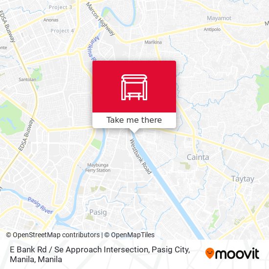 E Bank Rd / Se Approach Intersection, Pasig City, Manila map
