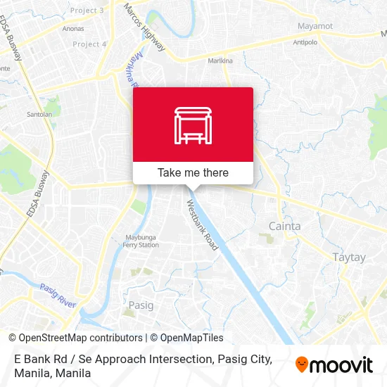 E Bank Rd / Se Approach Intersection, Pasig City, Manila map