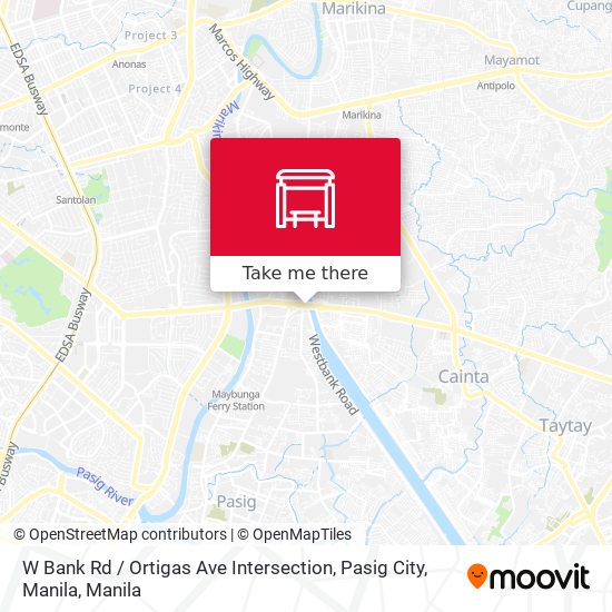 W Bank Rd / Ortigas Ave Intersection, Pasig City, Manila map