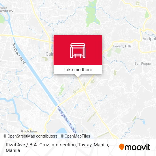Rizal Ave / B.A. Cruz Intersection, Taytay, Manila map