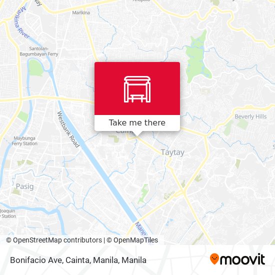 Bonifacio Ave, Cainta, Manila map