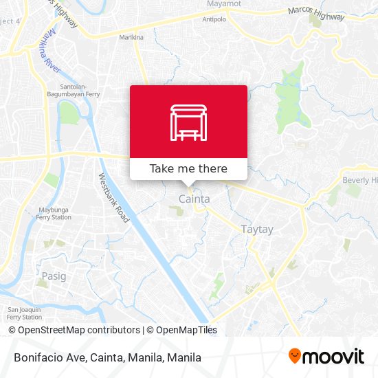 Bonifacio Ave, Cainta, Manila map
