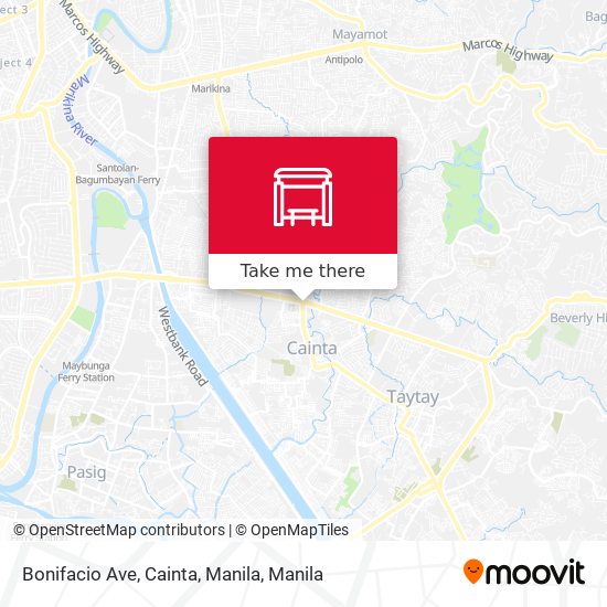 Bonifacio Ave, Cainta, Manila map