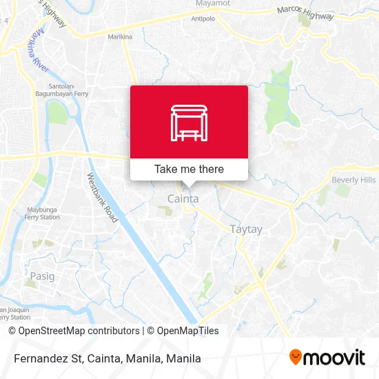 Fernandez St, Cainta, Manila map