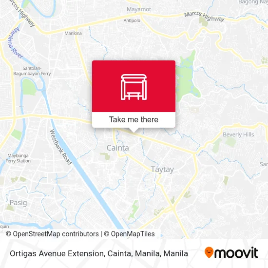 Ortigas Avenue Extension, Cainta, Manila map