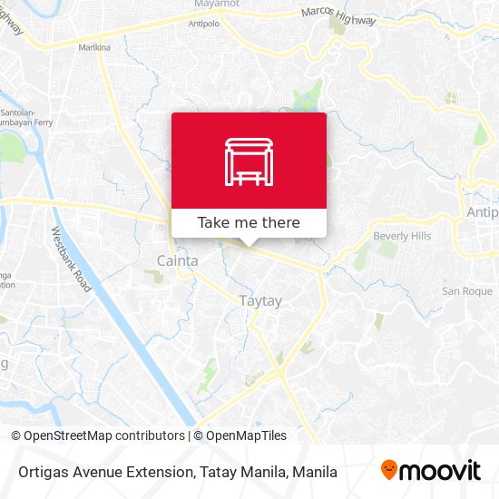 Ortigas Avenue Extension, Tatay Manila map