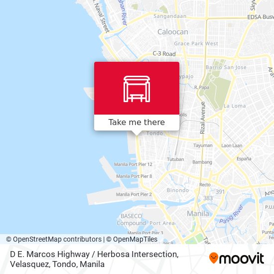 D E. Marcos Highway / Herbosa Intersection, Velasquez, Tondo map