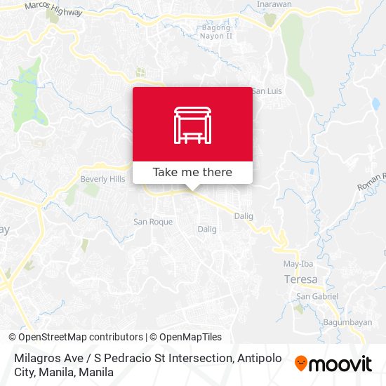 Milagros Ave / S Pedracio St Intersection, Antipolo City, Manila map