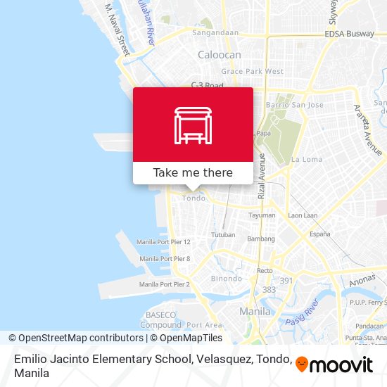 Emilio Jacinto Elementary School, Velasquez, Tondo map