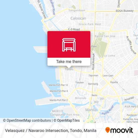 Velasquez / Navaroo Intersection, Tondo map