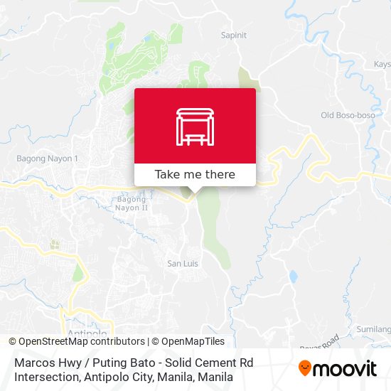 Marcos Hwy / Puting Bato - Solid Cement Rd Intersection, Antipolo City, Manila map