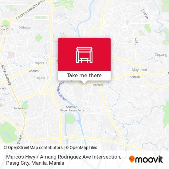 Marcos Hwy / Amang Rodriguez Ave Intersection, Pasig City, Manila map