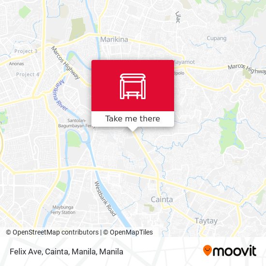 Felix Ave, Cainta, Manila map