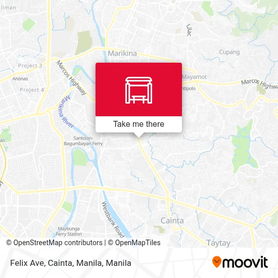 Felix Ave, Cainta, Manila map