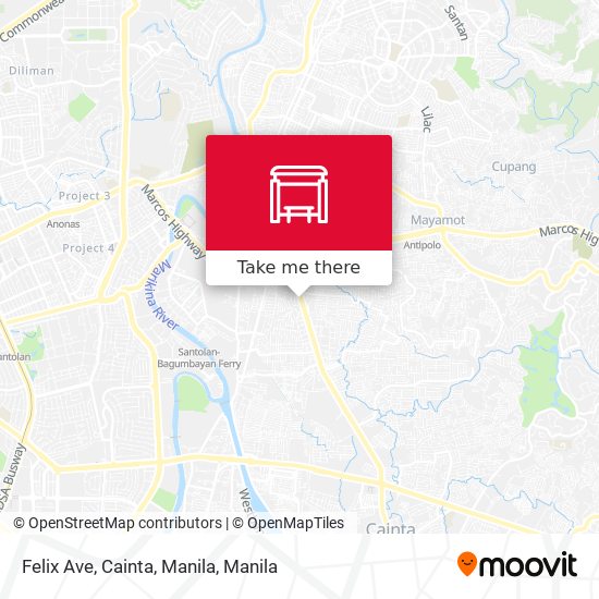 Felix Ave, Cainta, Manila map