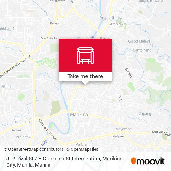 J. P. Rizal St / E Gonzales St Intersection, Marikina City, Manila map