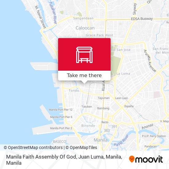Manila Faith Assembly Of God, Juan Luma, Manila map