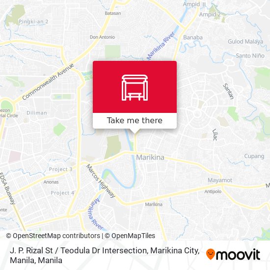 J. P. Rizal St / Teodula Dr Intersection, Marikina City, Manila map