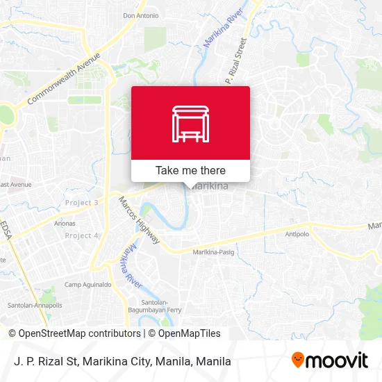 Intersection In Rizal J. P. Rizal St, Marikina City, Manila stop - Routes, Schedules, and Fares