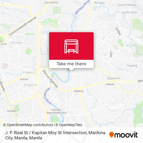 J. P. Rizal St / Kapitan Moy St Intersection, Marikina City, Manila map