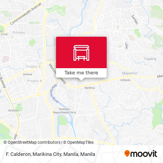 F. Calderon, Marikina City, Manila map