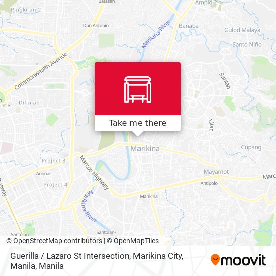Guerilla / Lazaro St Intersection, Marikina City, Manila map