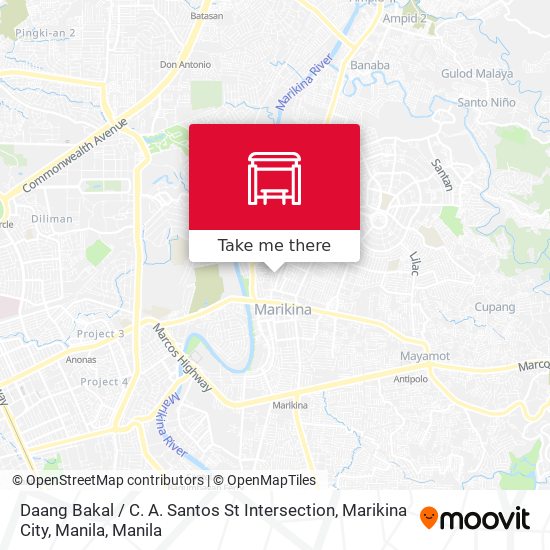 Daang Bakal / C. A. Santos St Intersection, Marikina City, Manila map