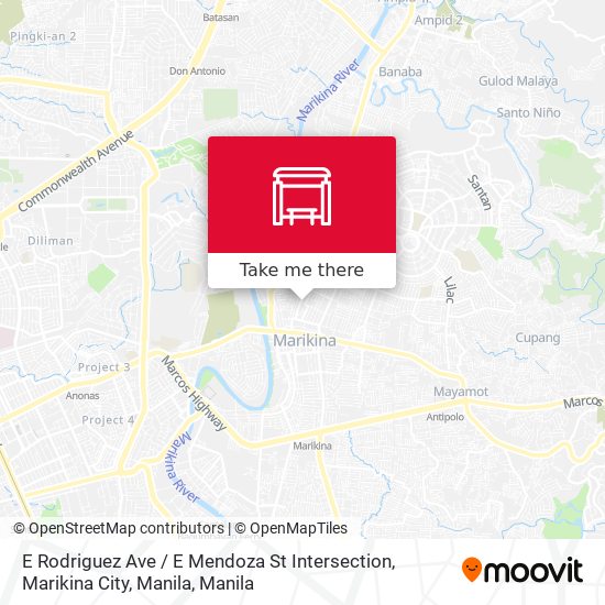 E Rodriguez Ave / E Mendoza St Intersection, Marikina City, Manila map