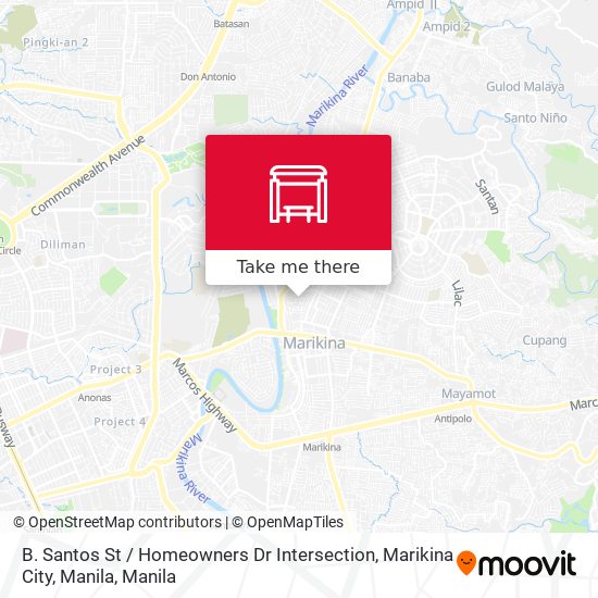 B. Santos St / Homeowners Dr Intersection, Marikina City, Manila map
