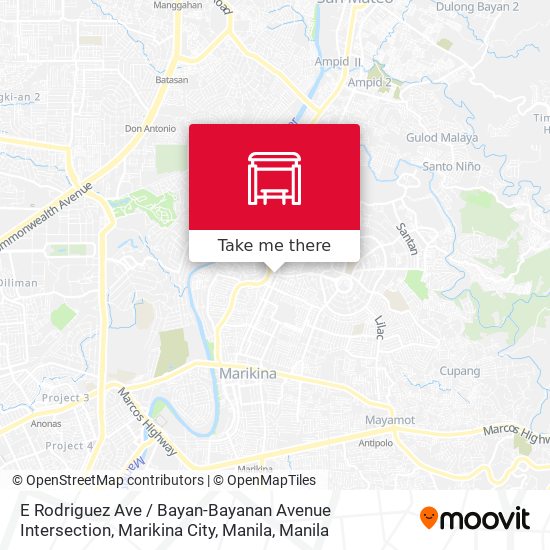 E Rodriguez Ave / Bayan-Bayanan Avenue Intersection, Marikina City, Manila map