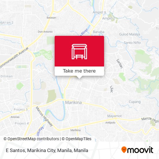 E Santos, Marikina City, Manila map