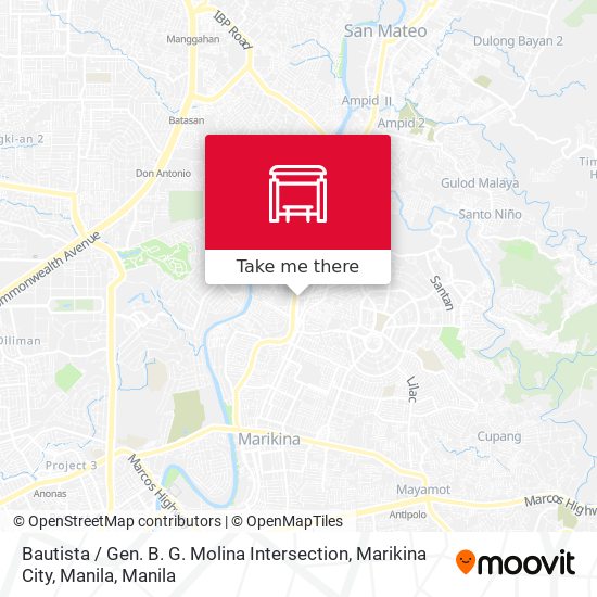 Bautista / Gen. B. G. Molina Intersection, Marikina City, Manila map