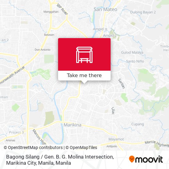 Bagong Silang / Gen. B. G. Molina Intersection, Marikina City, Manila map