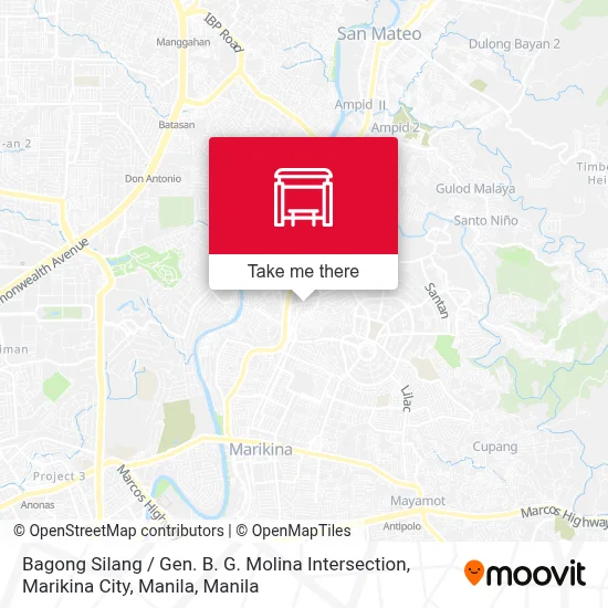 Bagong Silang / Gen. B. G. Molina Intersection, Marikina City, Manila map