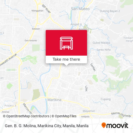 Gen. B. G. Molina, Marikina City, Manila map