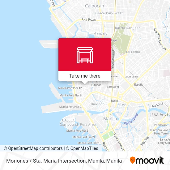 Moriones / Sta. Maria Intersection, Manila map