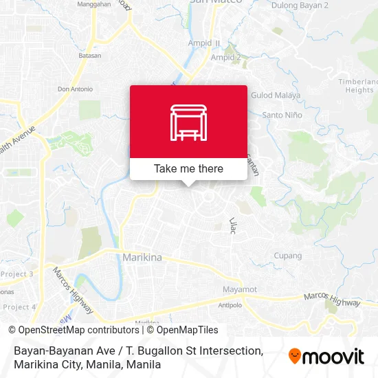 Bayan-Bayanan Ave / T. Bugallon St Intersection, Marikina City, Manila map