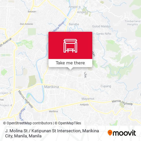 J. Molina St / Katipunan St Intersection, Marikina City, Manila map