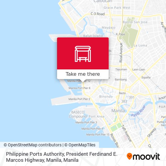 Philippine Ports Authority, President Ferdinand E. Marcos Highway, Manila map