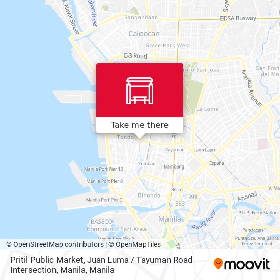Pritil Public Market, Juan Luma / Tayuman Road Intersection, Manila map