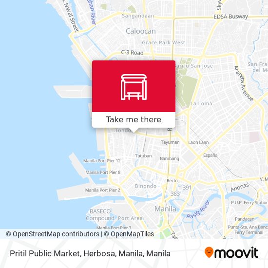 Pritil Public Market, Herbosa, Manila map