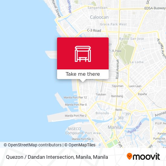 Quezon / Dandan Intersection, Manila map