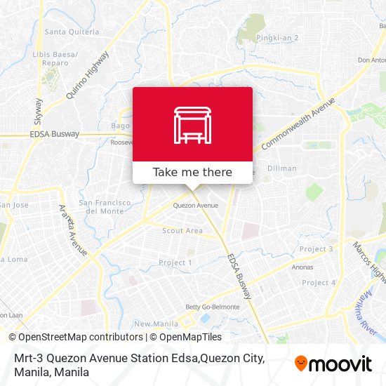 Mrt-3 Quezon Avenue Station Edsa,Quezon City, Manila map