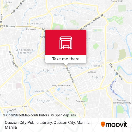 Quezon City Public Library, Quezon City, Maniila map